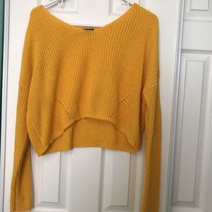 Yellow cropped sweater